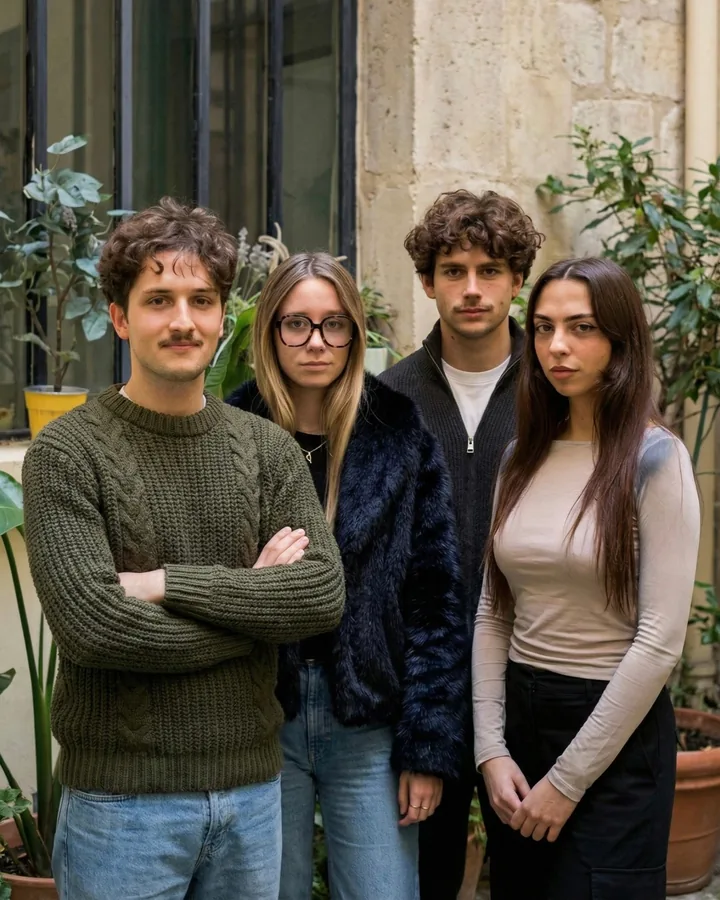 Scroll team members working together at the Paris studio